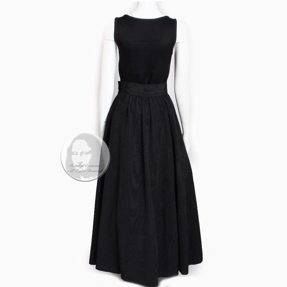 Yves Saint Laurent Skirt Black Moire Maxi Rare Ballet Russes Vintage 70s EU 42 - Picture 14 of 16